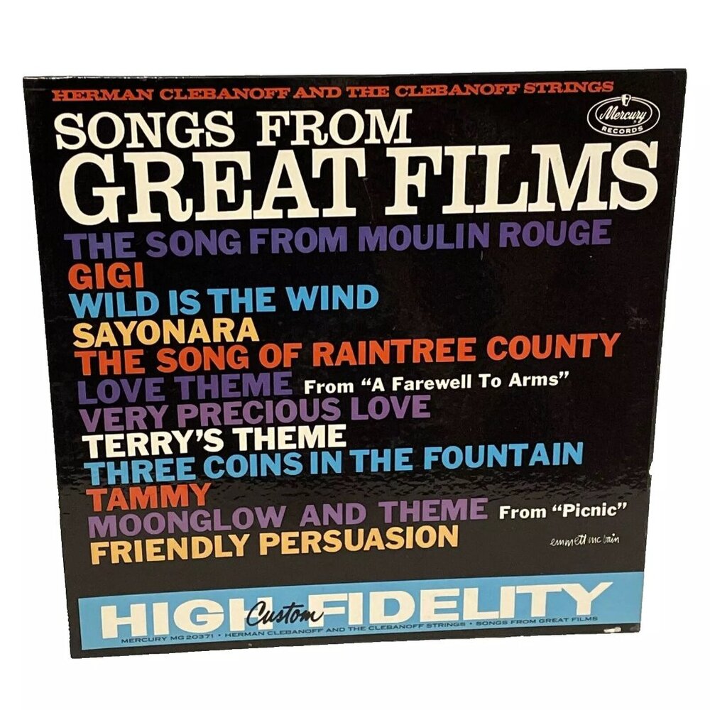 Songs From Great Films (Vinyl, 1958) Mercury MG 20371 VG+ LP Record Album